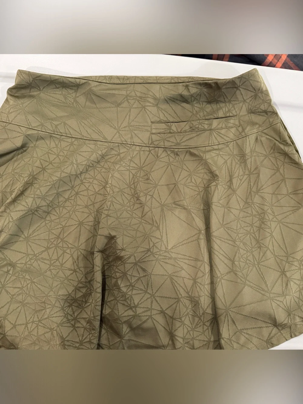 Nike Olive Green Athletic Skort with Subtle Geometric Print